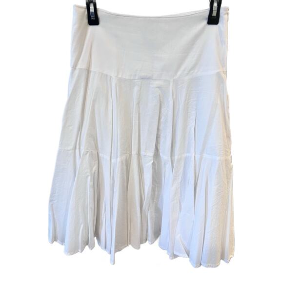 Charming Odille Anthropologie White Tiered Ruffle Skirt - Size 0 - Picture 1 of 8
